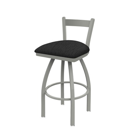 Holland Bar Stool Co. 25" Low Back Swivel Counter Stool, Nickel Finish, Graph Coal Seat 82125AN018